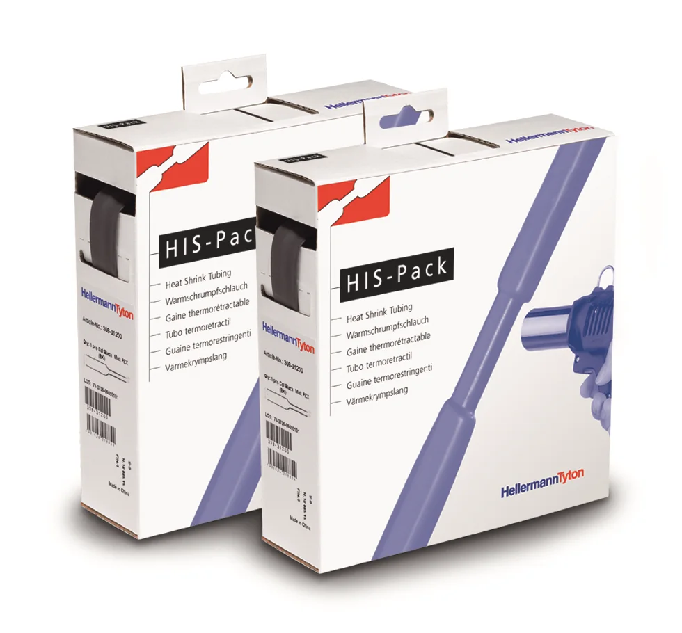 Hellermann Tyton HIS Pack Krympslang 2:1, svart 19/9,5 mm, 5 m