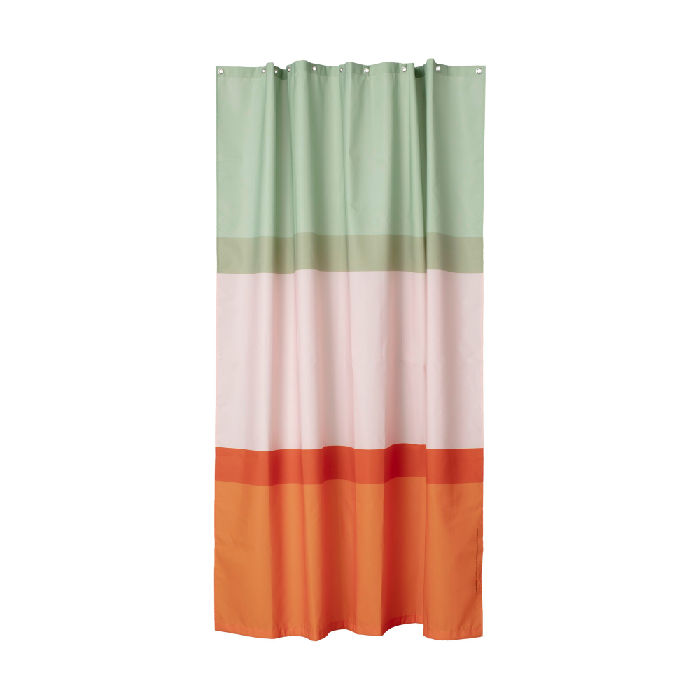 Hennika duschdraperi 180x200 cm, Orange-light pink-sage