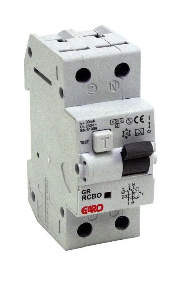 Garo RCBO GR C10A 1+N Personskyddsautomat C, 1+N, 6kA 10A