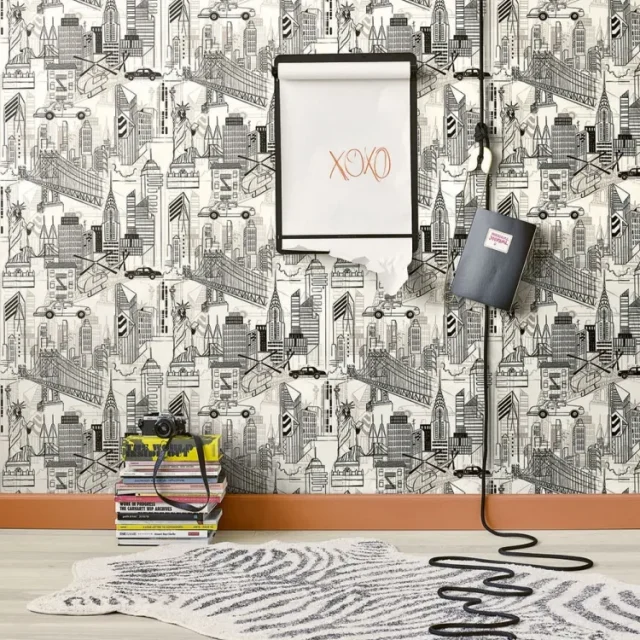 Fiona Walldesign No Limits 640101 Tapet Big City Vit/grå/svart