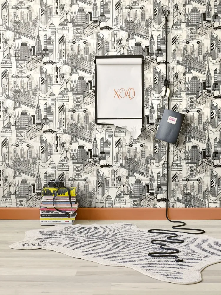 Fiona Walldesign No Limits 640101 Tapet Big City Vit/grå/svart