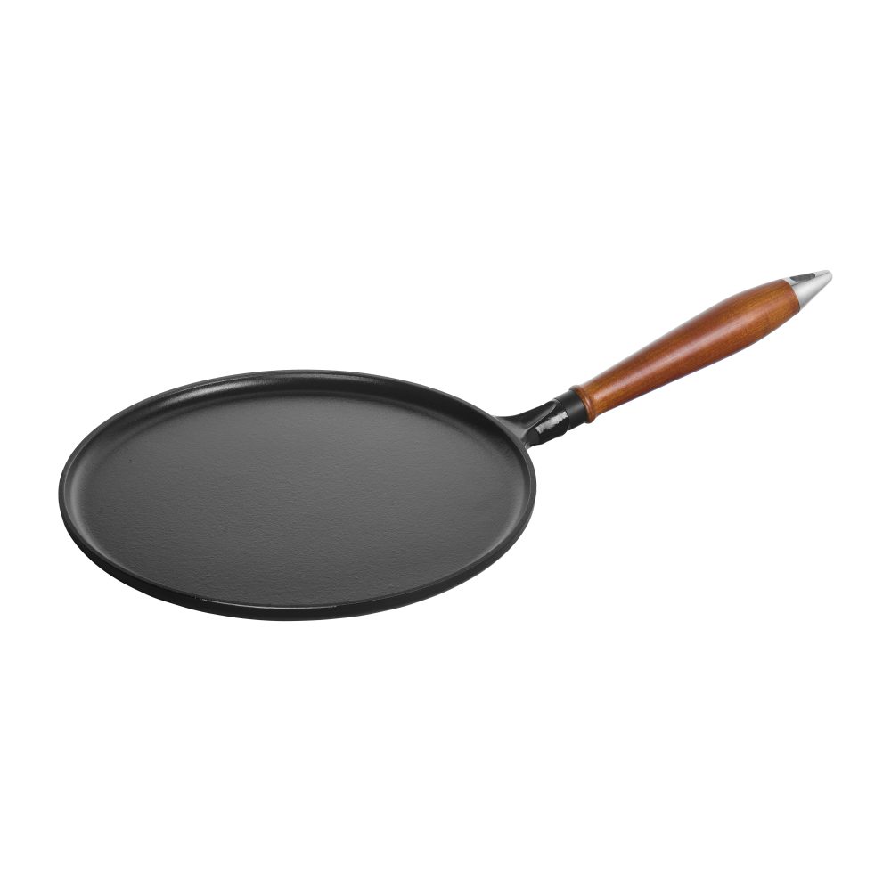 Vintage pannkakspanna med trähandtag Ø28 cm, Svart