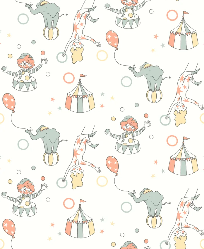 Fiona Walldesign No Limits 640613 Tapet Circus Vit/multi