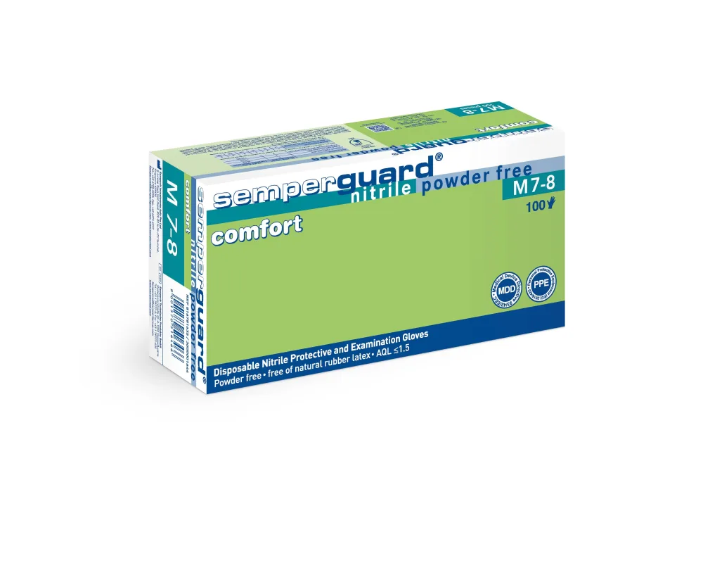 Semperguard M7-8 Comfort Engångshandske nitril, puderfri M, 100 st