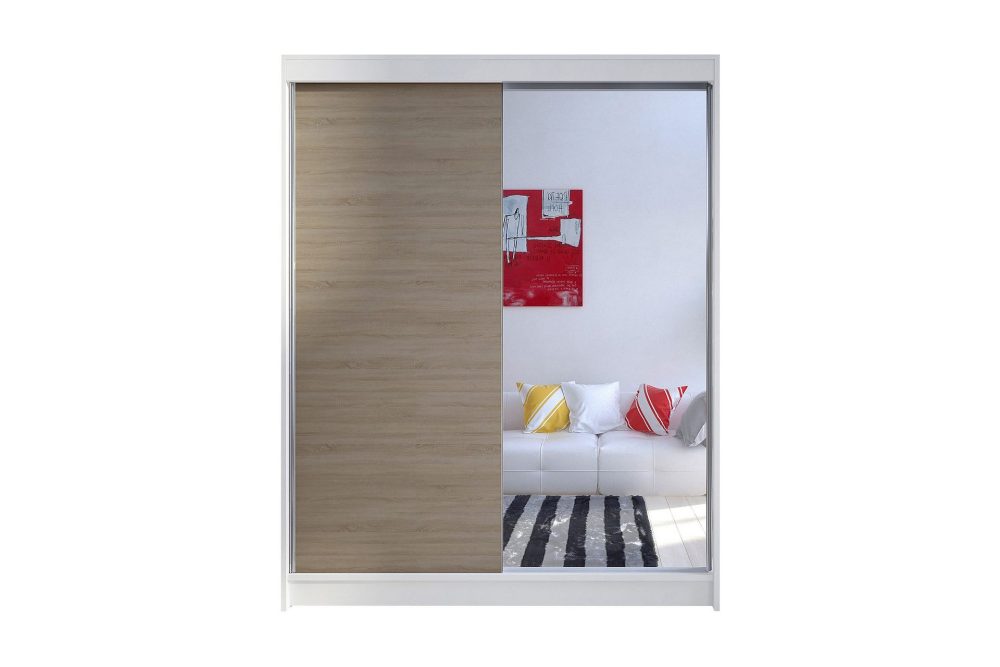 Camino Garderob 150x58x200 cm LED-belysning
