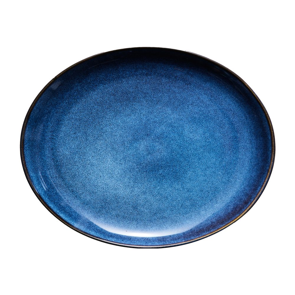 Amera oval tallrik 29x22,5 cm, Blå