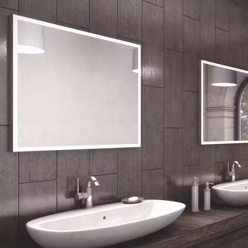 Spegel Vidi Evo med LED-belysning Vit, 90x70 cm, 3000K