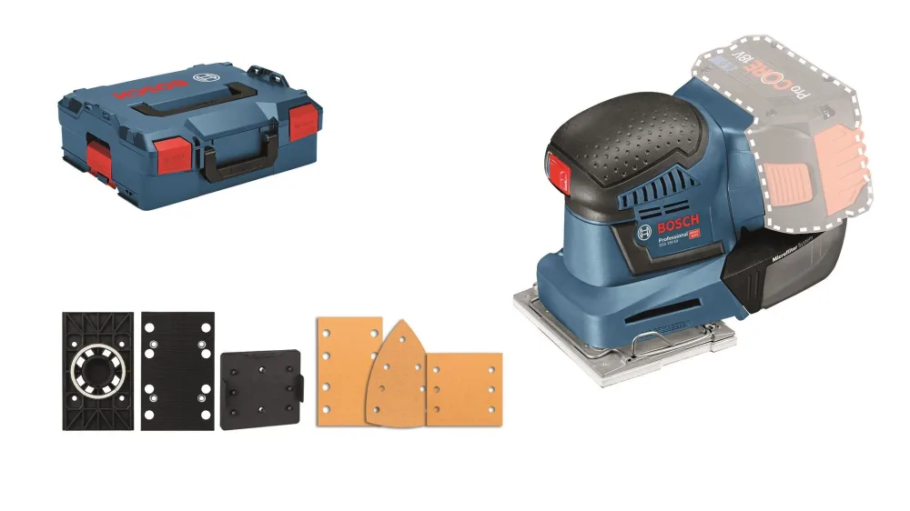 Bosch GSS 18V-10 Planslip med väska, utan batteri och laddare