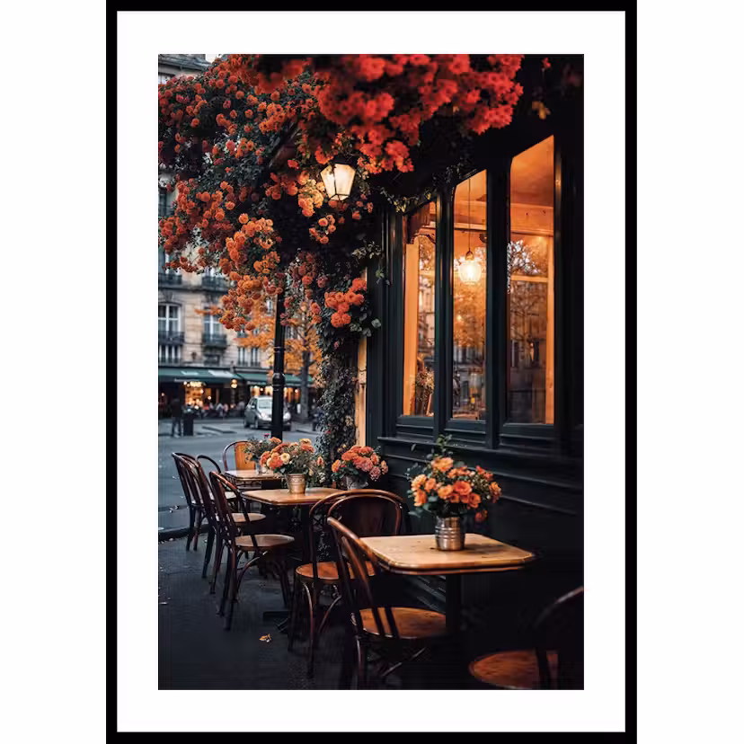 Poster Gallerix Café En Fleurs Paris 50x70 cm