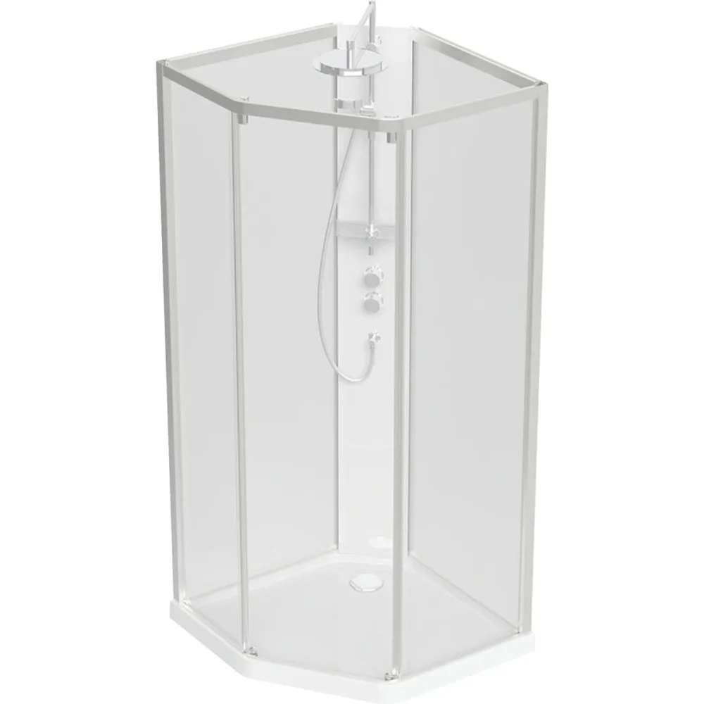 Contura Showerama Comfort Pentagonal Duschkabin komplett Vit - Bild 2