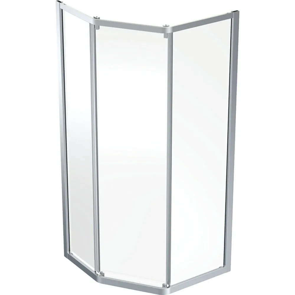 Contura Showerama Space Pentagonal Duschhörna borstad aluminium/klart glas 900x800 mm