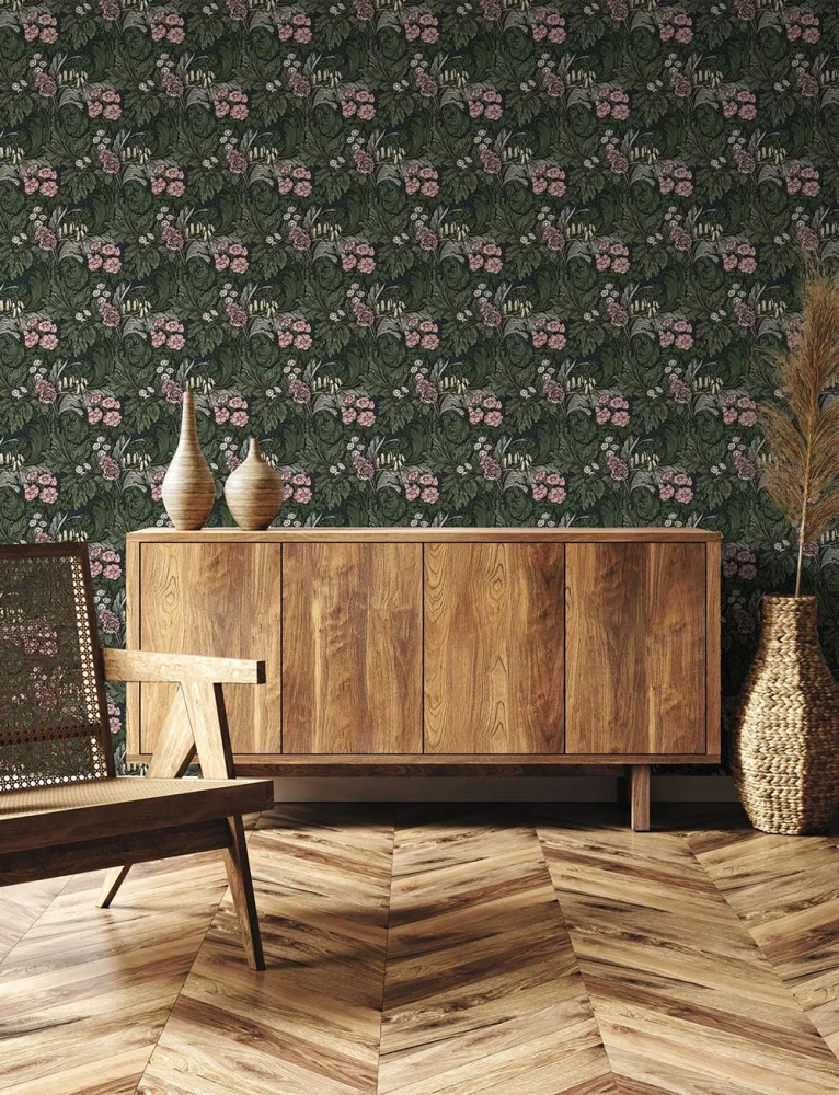 Galerie Wallcoverings Off the Wall LB25138 Tapet Hedgerovia Grön/rosa