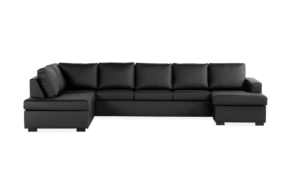 Crazy 5-sits Vänstervänd U-formad X-Large Soffa med Divan och Schäslong i Konstläder