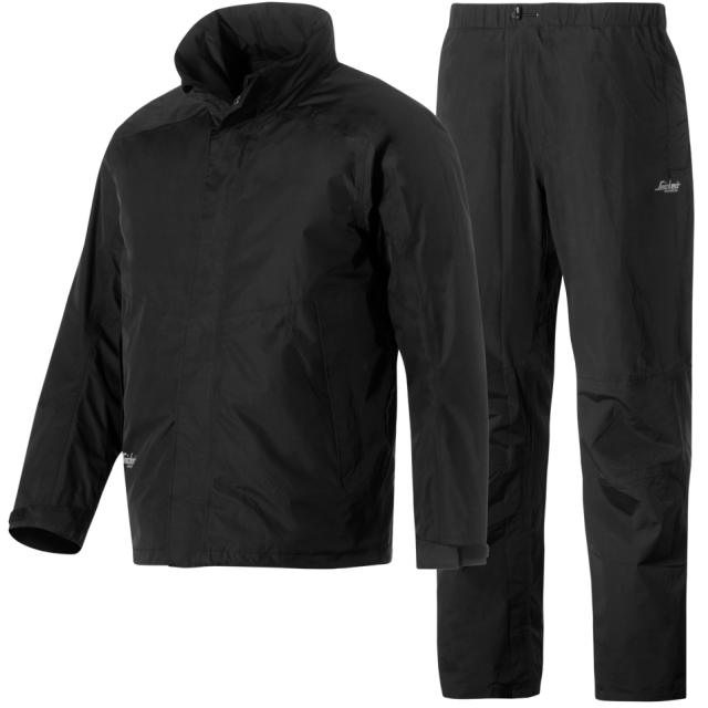 REGNSTÄLL SNICKERS WORKWEAR 8378 SVART M, BYXA+JACKA