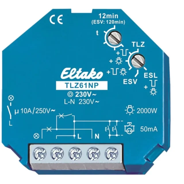 Eltako 61100102 Trappautomat 3- och 4-ledarskonfiguration