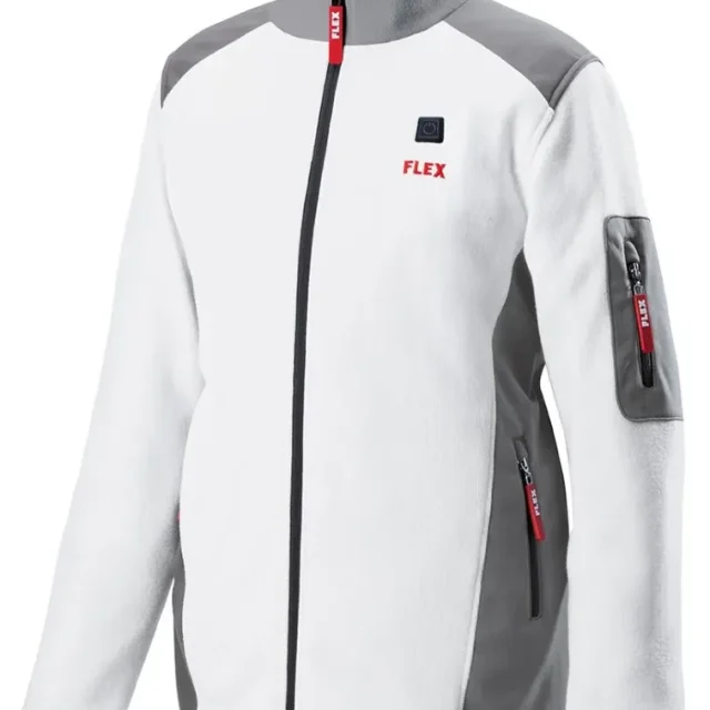 Flex TFH Värmejacka vit, fleece, utan batteri och laddare XXL