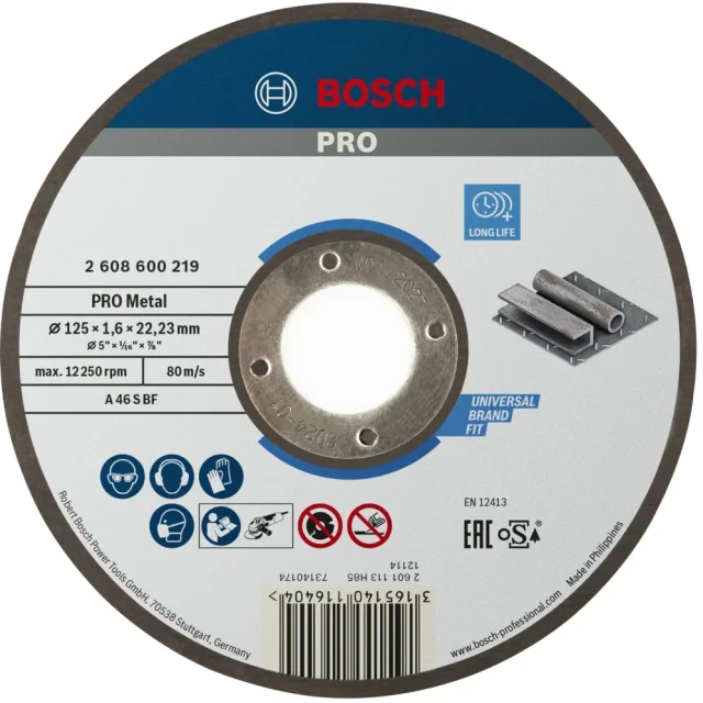 Bosch 2608600219 Kapskiva 125x1,6 mm, 6 mm