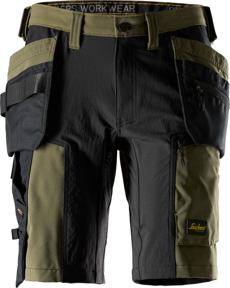 STRETCHSHORTS AW HF KHAKIGRÖN/SVART STL 44