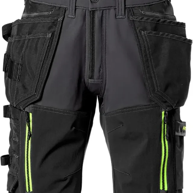 Fristads 2567 STP Arbetsshorts svart, gul C50