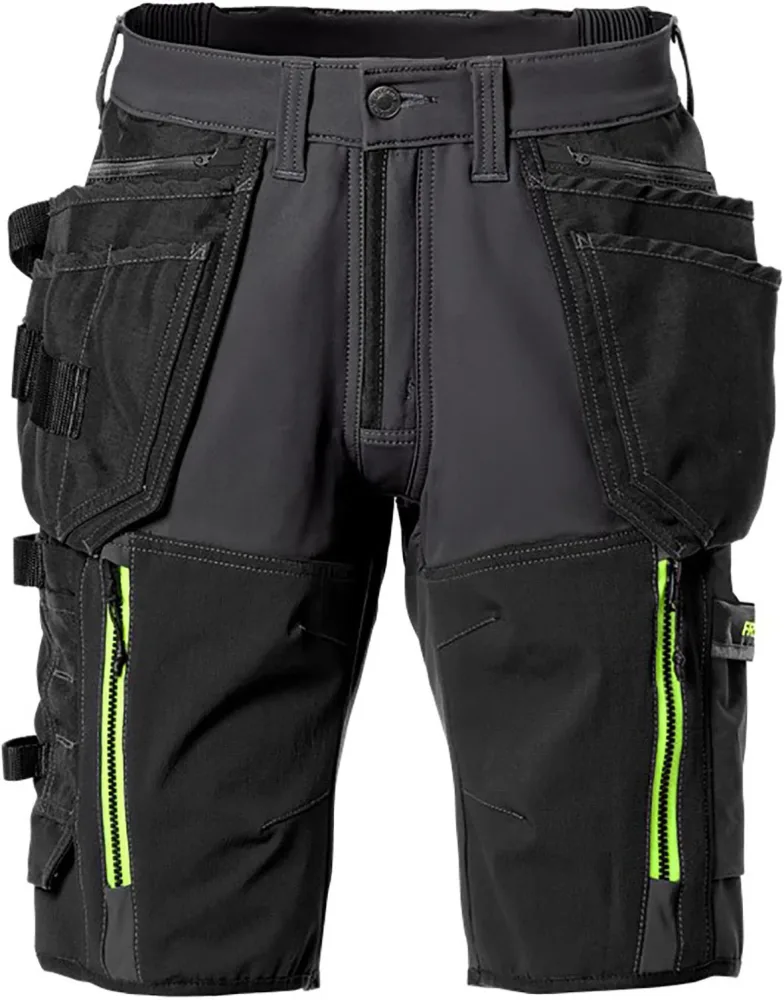 Fristads 2567 STP Arbetsshorts svart, gul C50