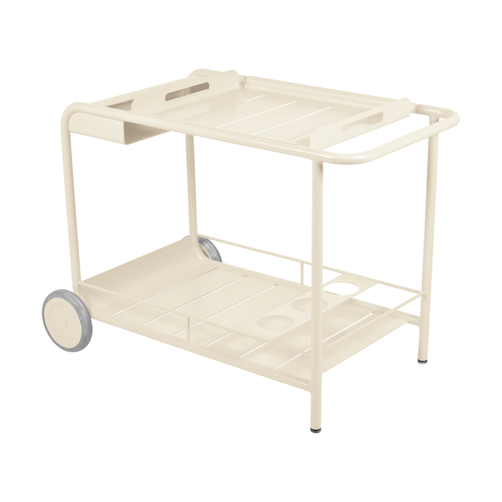 Luxembourg sidobord med hjul, Latte beige (beige)