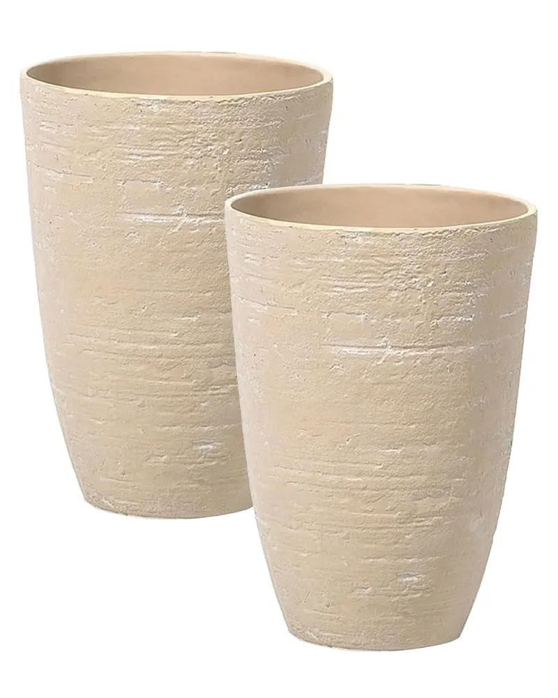 Set med 2 växtkrukor CAMIA 35 cm Beige
