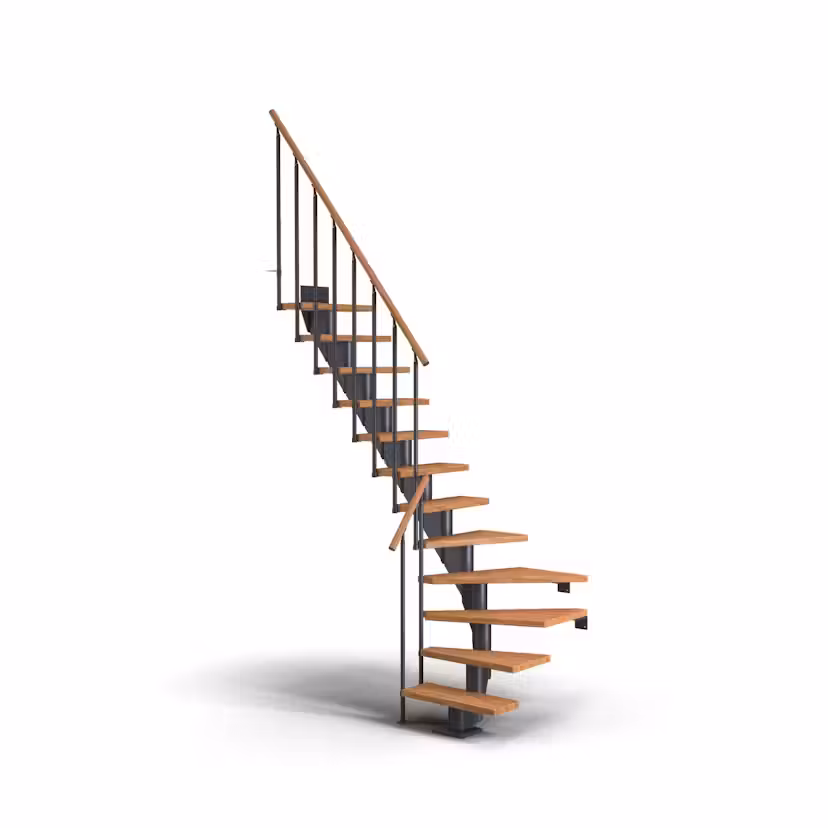 Spartrappa Dolle Frankfurt Ek Oljad 1/4 Classic II Antracit, LxB: 2240x790 mm