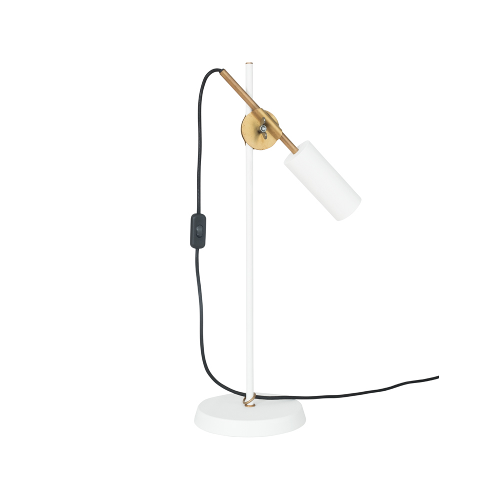 Stav bordslampa, vit/råmässing