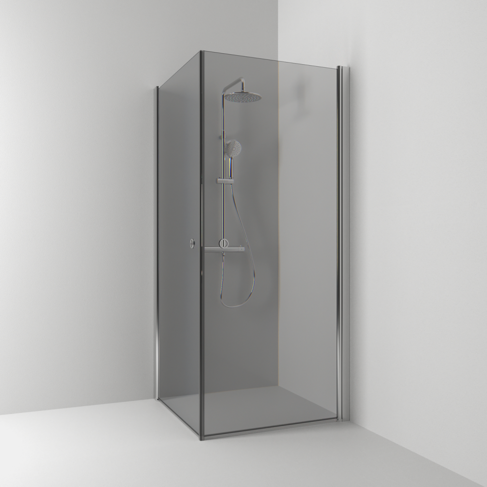 HÖRNDUSCH SVEDBERGS SKOGA RAK ALU BLANK RÖK INTHT 70X198X90CM