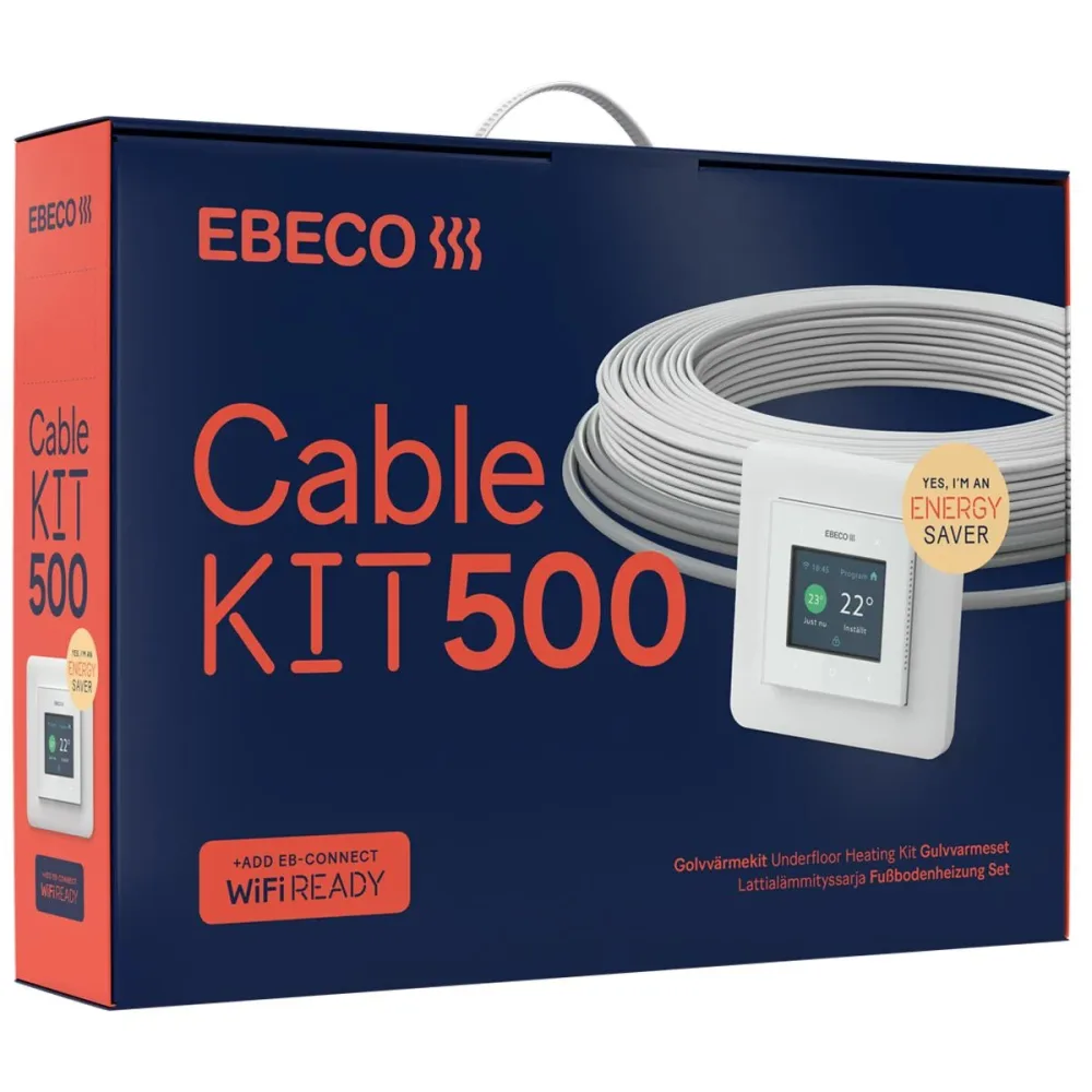 Ebeco Cable Kit 500 Golvvärmekit med värmekabel och termostat 49 m, 540 W