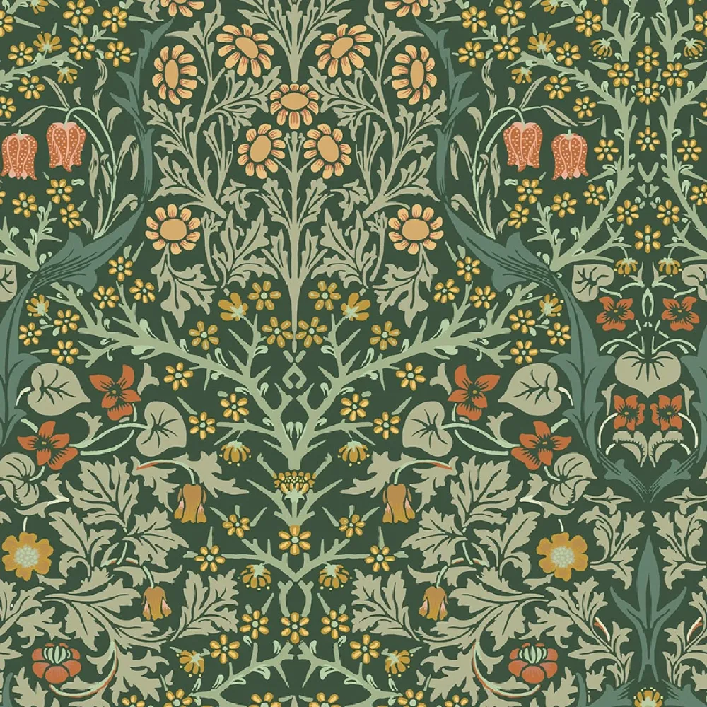 William Morris At Home Blackthorn Deep Green 124252 Grön Tapet | Stuvbutiken - Bild 2