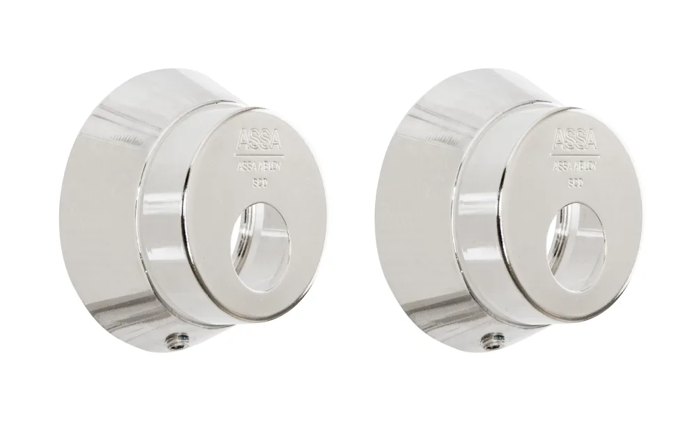 ASSA 3212S Cylinderbehör för rund cylinder Mattkrom
