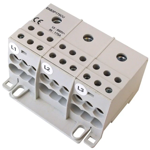 Eldon EKB3P175CU Distributionsblock 3-polig, 175 A, 1x10-70 mm², 6x2,5-16 mm²