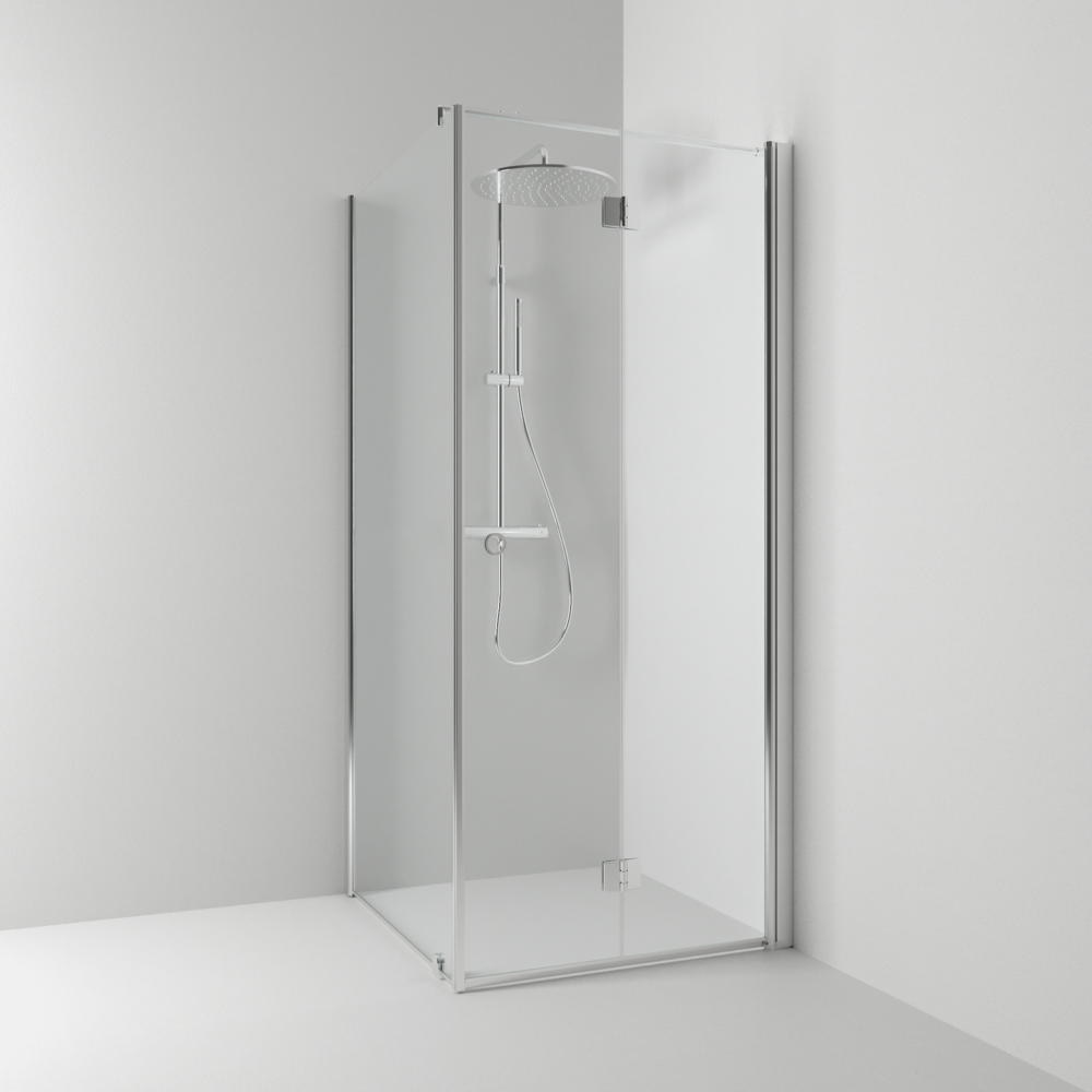 HÖRNDUSCH SVEDBERGS VIK/FAST SK BL/KL 90X70, BLANK KLAR INTHT 90X198X70CM