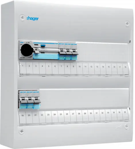 Hager GD318SF Centralapparat Typ: Gamma, IP30 3 x 18 moduler - Bild 2
