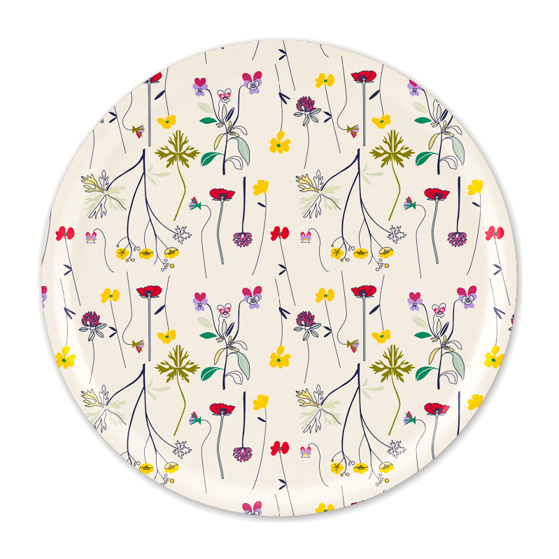Herbarium bricka Ø38 cm, Off-white