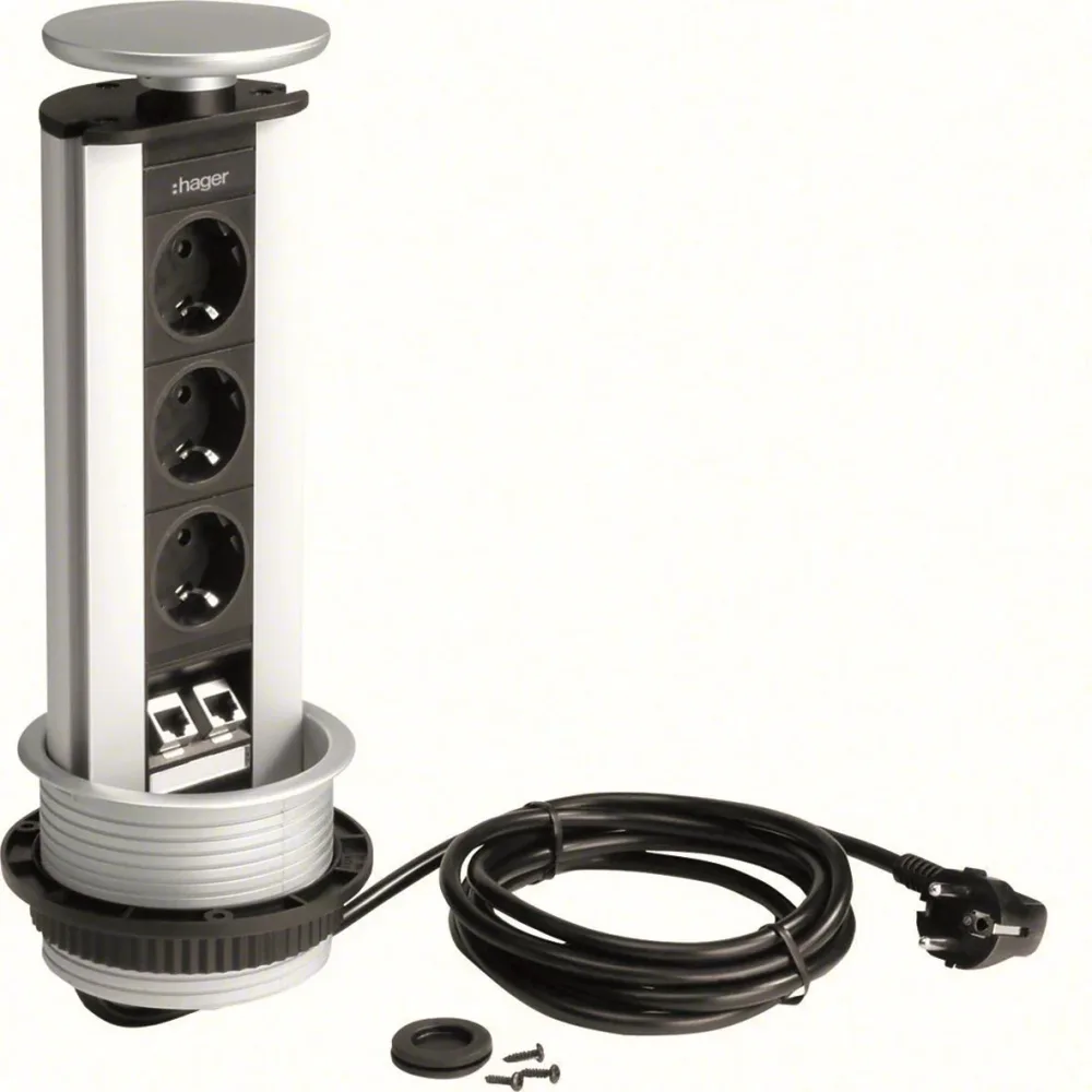 Hager G7045ANT Bordsmodul 3 uttag Svart