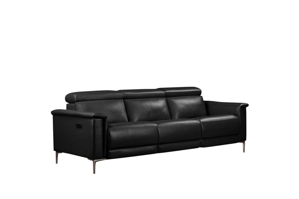 Reclinersoffa utan hörn Loft24 3-sitssoffa Lund Cognac Antracit