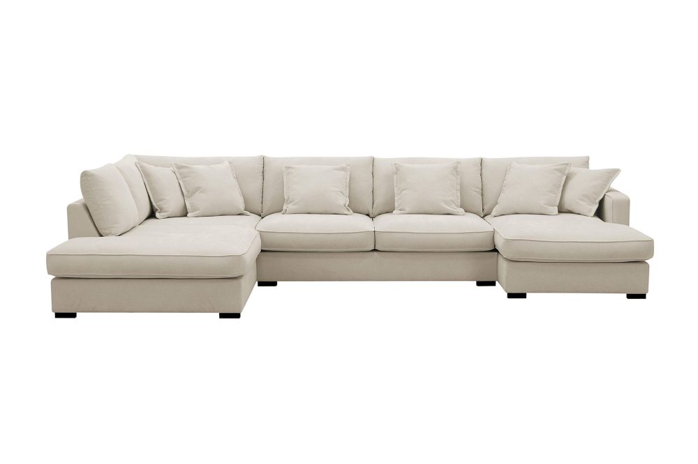 Rossita Lyx 5-sits Vänstervänd U-formad Extra djup Soffa med Divan och Schäslong i Tyg