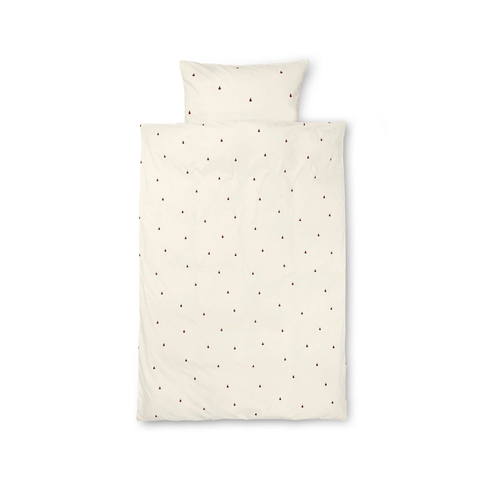 Pear bäddset 70x100 cm, Off white-cinnamon