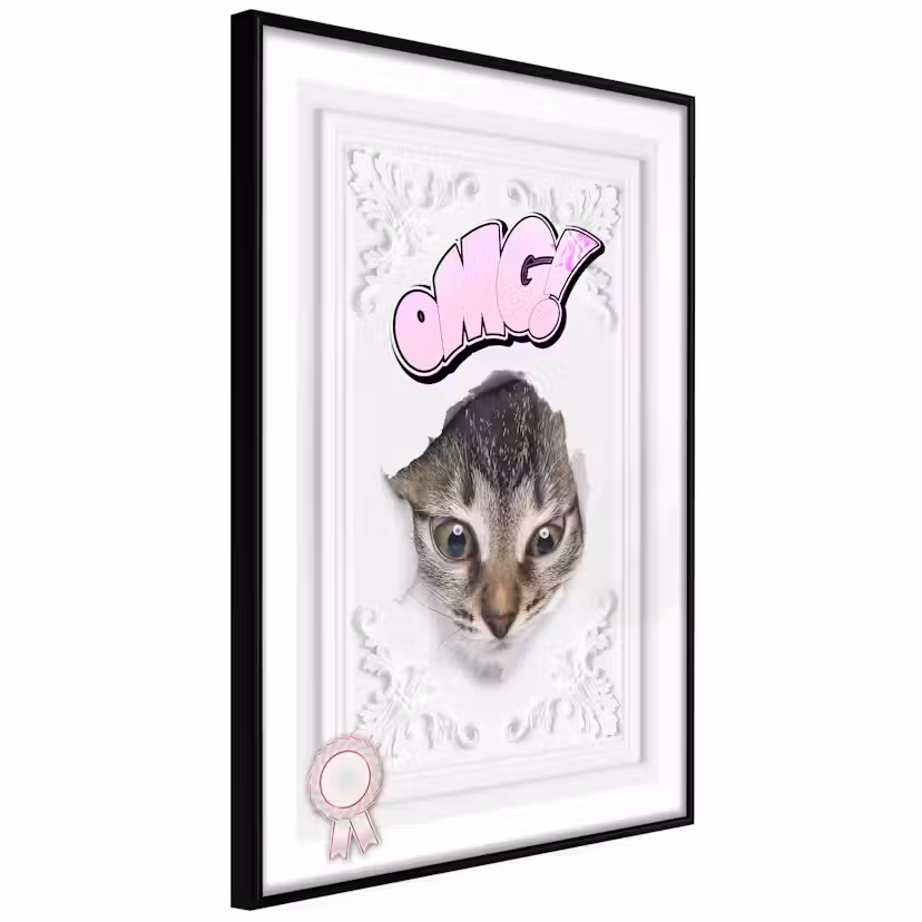 Poster Artgeist Affisch OMG! Svart ram, 40x60 cm