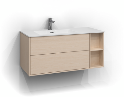 TVÄTTSTÄLLSSKÅP SVEDBERGS EPOS PLAN VIT ASK 2LÅD PUSH 100X45,3X45CM VÄ