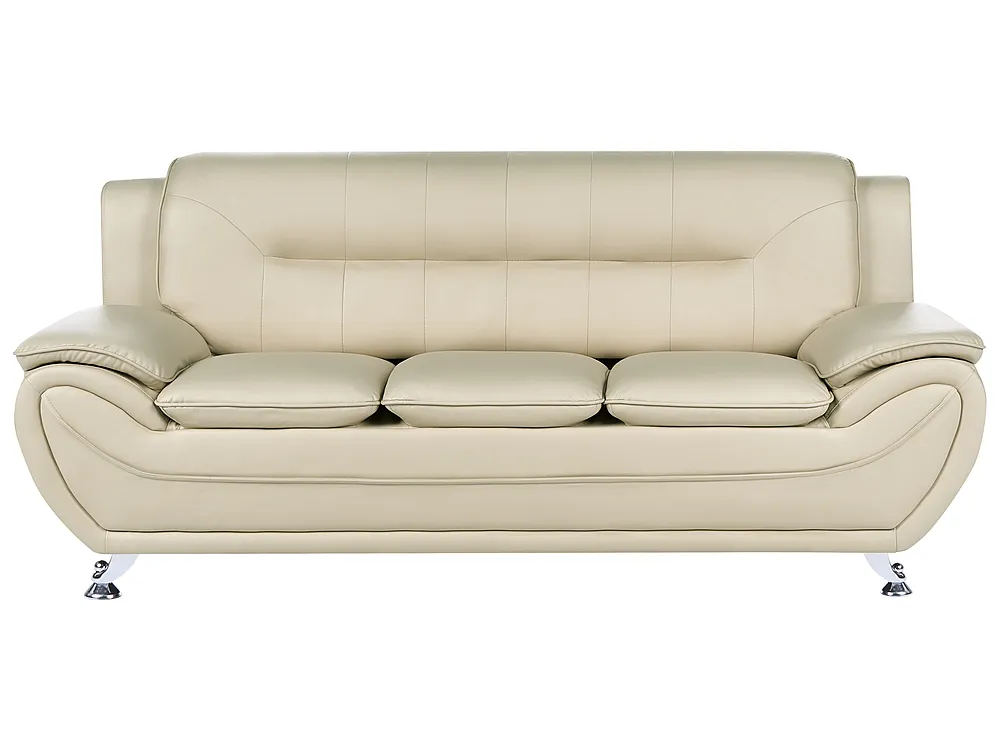 Soffa 3-sits LEIRA Konstläder Beige
