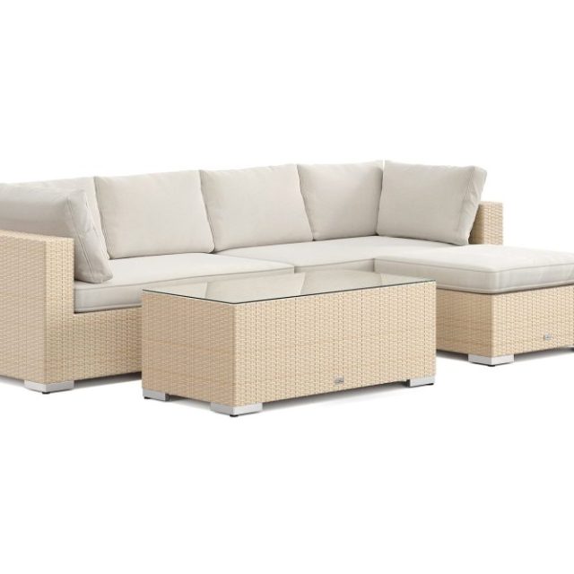 Bahamas utomhus divansoffa 5-sits med vändbar divan och bord