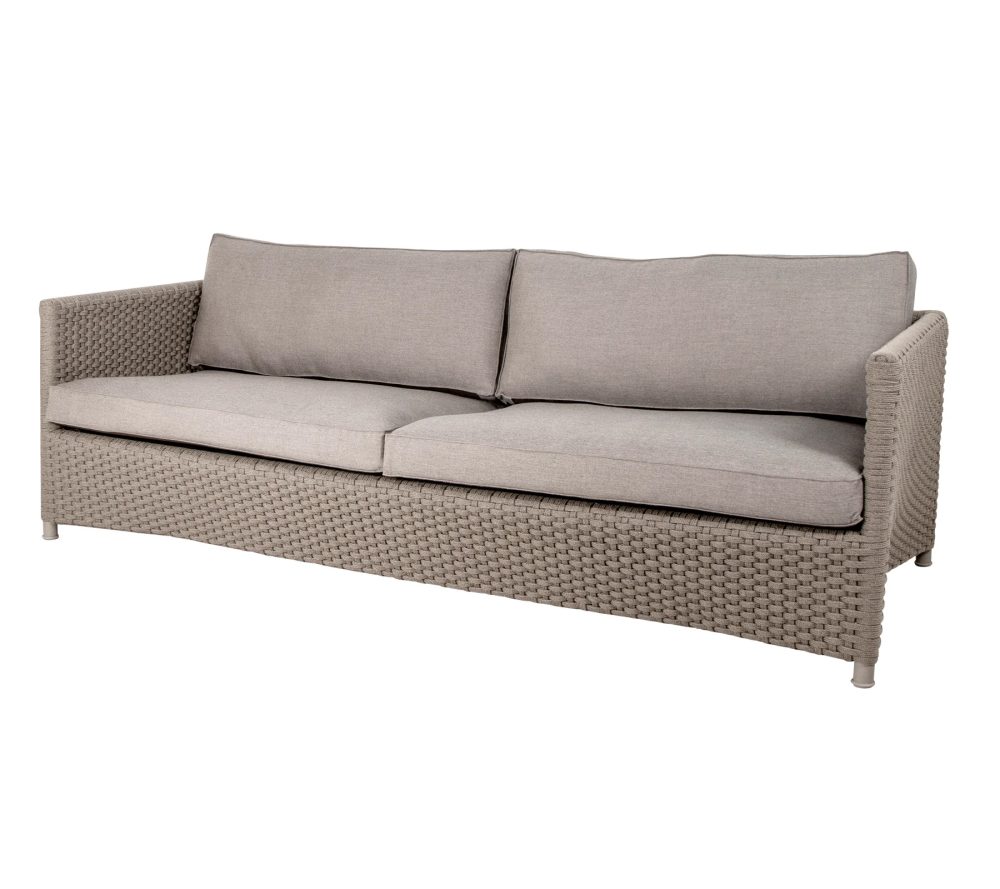 Diamond soffa 3-sits soft rope, Cane-Line Natté taupe