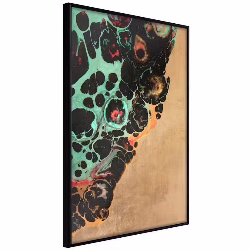 Poster Artgeist Affisch Mineral Structure Svart ram, 20x30 cm