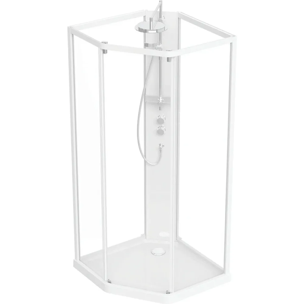 Contura Showerama Comfort Pentagonal Duschkabin komplett Vit