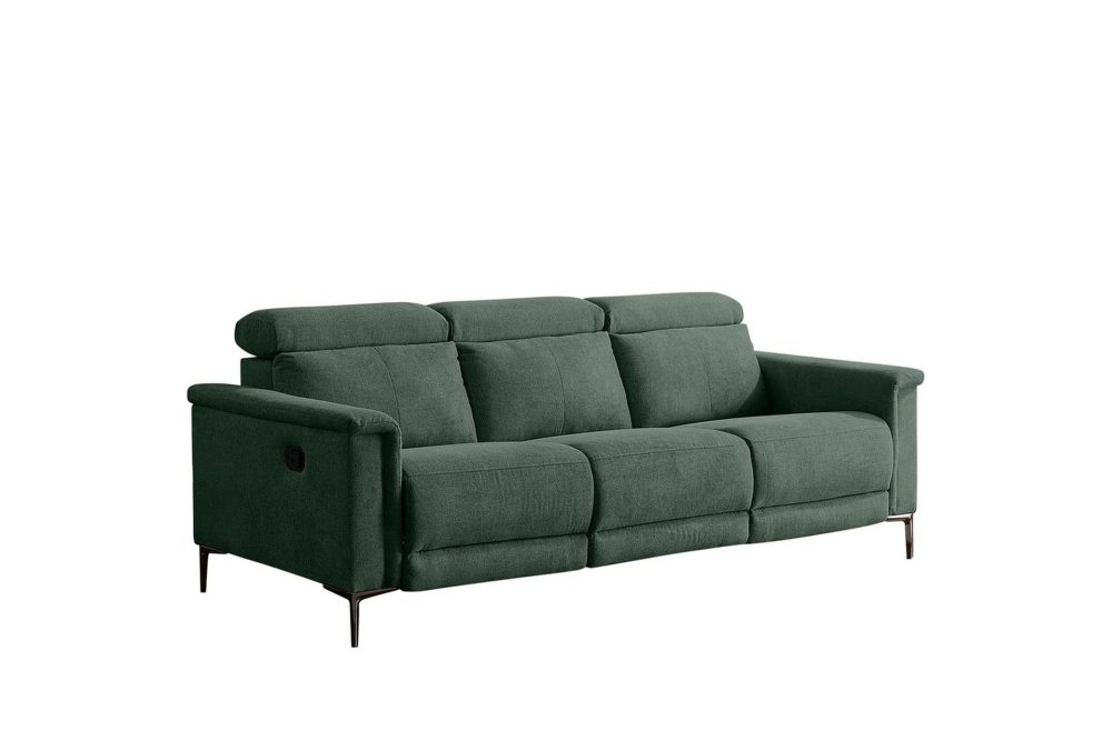 Reclinersoffa utan hörn Loft24 3-sitssoffa Lund Dark Green