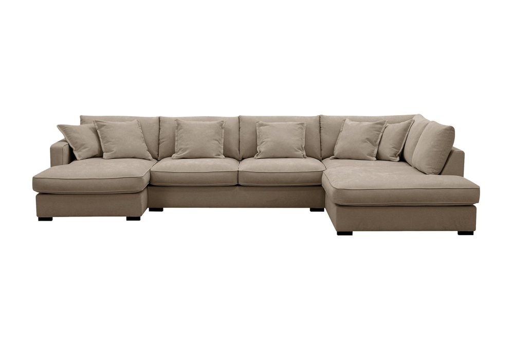 Rossita Lyx 5-sits Högervänd U-formad Extra djup Soffa med Divan och Schäslong i Tyg