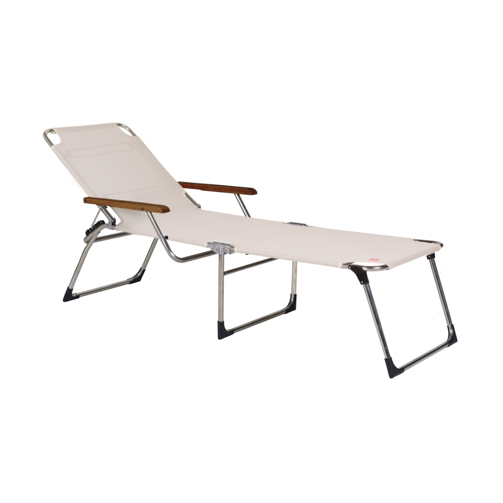 Amigo solsäng hög med armstöd, White-beige